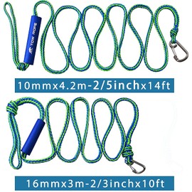 Shaddock Fishing PWC Boat Docking Lines,2 Pack Tow Rope with Clip and Loop Heavy Duty Braided Line Marine Rope Tube Ideal for Jet Ski Watercraft Boat Kayaking Available in 4 Sizes