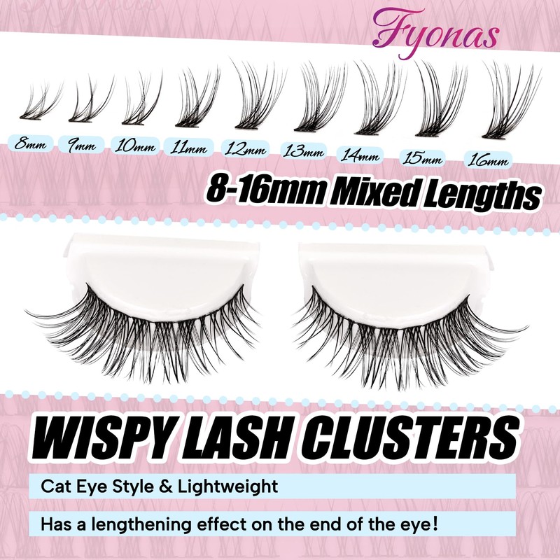 Fyonas Wispy Lash Clusters Eyelash Clusters Natural Look Cluster Eyelash