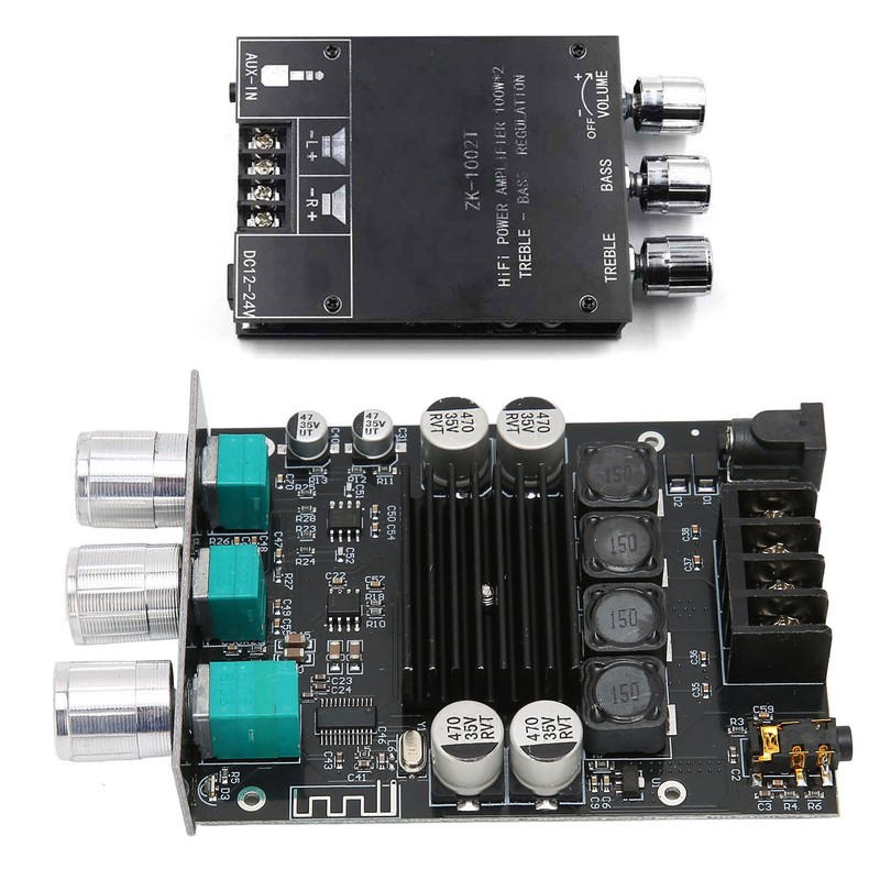 Power Amplifier Module Dual Channel Subwoofer 100Wx2 DC12‑24V BT 5.0
