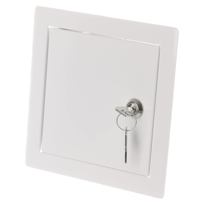 150x150mm / 6x6 inch White Metal Access Panel with Key
