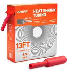 Dowire Dowire Heat Shrink Tubing 3/4" - Adhesive Lined - 3:1 Ratio - Waterproof Marine Grade Shrink Tube - Wire Shrink Wrap Tubing - Red - 13 Feet