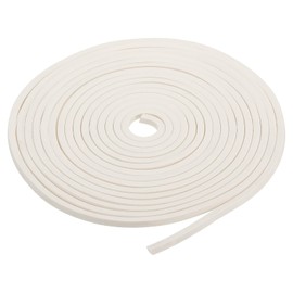 PATIKIL 1/5"Wx1/5"Tx16.4Ft Silicone Foam Seal Strip, High Density Square Solid Sponge Rubber Weather Stripping Cord for Sealing Gap Blocker Insulation, White