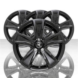Auto Reflections Set of 4 18" 5 Spoke Wheel Skins for Dodge Challenger SXT 2015-2021 - Gloss Black