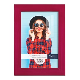 Renditions Gallery 5x7 inch Picture Frame Cherry Red Wood Grain Frame, High-end Modern Style, Made of Solid Wood and High Definition Glass for Wall and Tabletop Photo Display