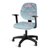 Xorudoydet Blue Cherry Blossom Print Office Chair Seat Cover, Spandex