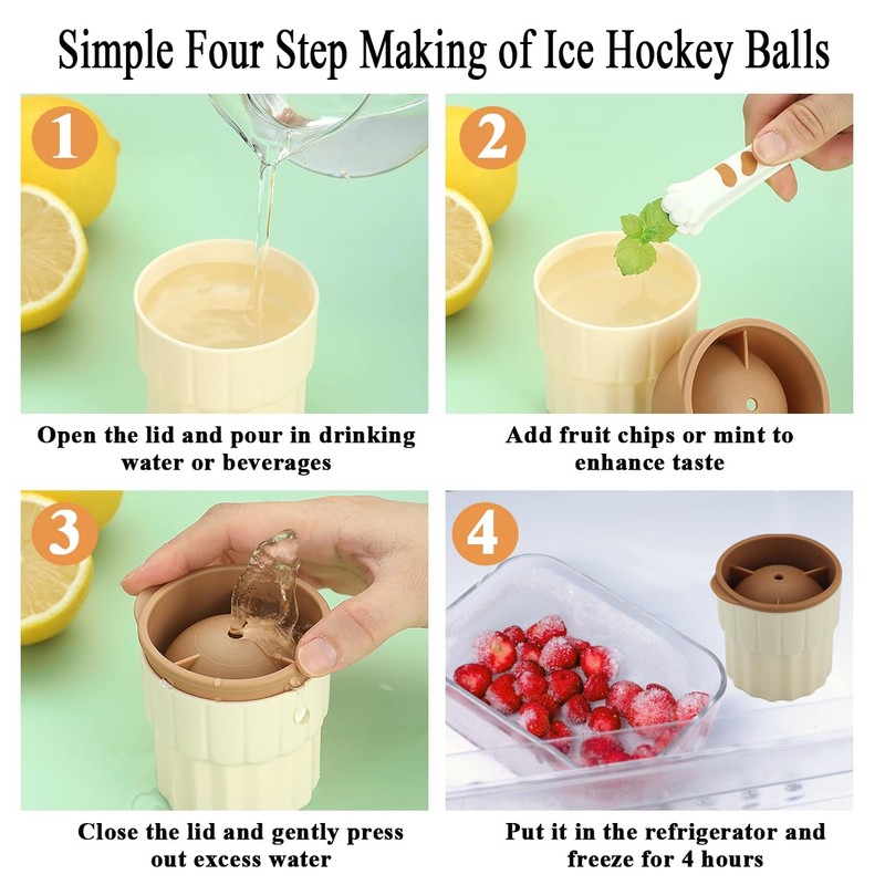 Berglander Ice Molds Set 4 Pack, 7cm Big Ball Plastics