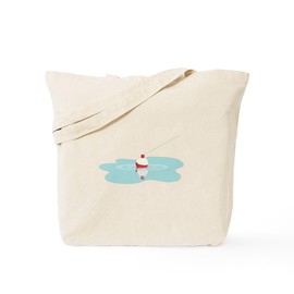 CafePress Fishing Line Bobber Tote Bag Reusable Natural Beige Canvas Shopping Bag