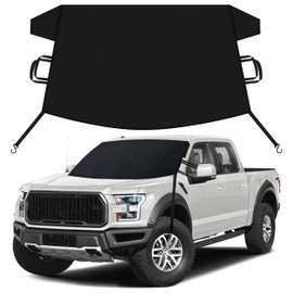 EcoNour Windshield Snow Cover | Heavy-Duty 600D Oxford Fabric | Waterproof Winter Car Windshield Cover for Pickup Trucks, SUVs & Vans | Essential Car Winter Accessories | X-Large (74"x43")