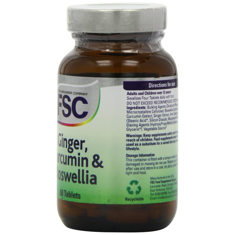 FSC Ginger Curcumin and Boswellia - Pack of 60 Tablets