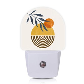 Axxitude Sun Boho Minimalist Sunset Night Lights Plug into Wall for Girls Boys Room,Night Light LED Lamp Dusk to Dawn Sensor Round Lamp for Bedroom Bathroom Hallway Home Wall Decor Nightlight