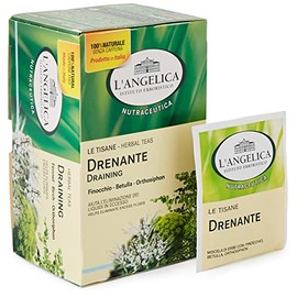 L'angelica, Tisana Drenante, Tisana Funzionale Che Favorisce il Drenaggio e L'Eliminazione dei Liquidi in Eccesso Grazie a Ortosiphon e Finocchio - Confezione da 18 Filtri