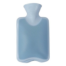 Fashy Children's Hot Water Bottle 0,8 L Single Ribbed Blue - Made in Germany