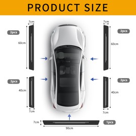 Wjelet 8 Pcs Car Door Sill Protector Strips, Threshold Protector Kit, Car Door Sill Film Protection with 1 Pcs Boot Sill Protector
