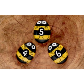 Yellow Door Honey Bee Number Stones, Set of 20