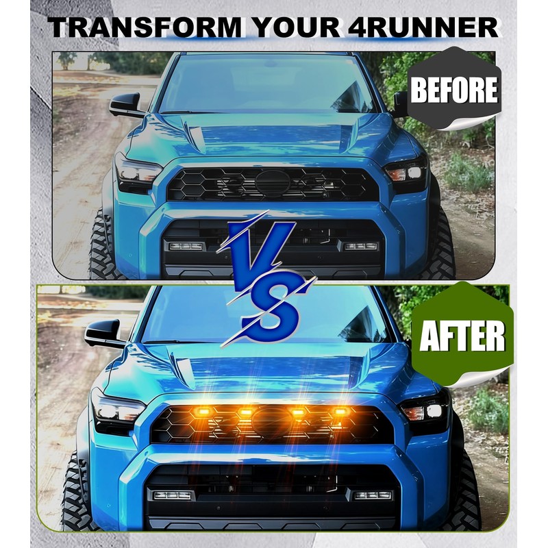 Direct-Snap LED Grill Lights for 2025 2026 Toyota 4Runner Raptor