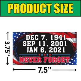 BAVAHA [7.5"x3.75",] Never Forget January 6 Bumper Sticker Vote Democrat Save Democracy Car Sticker US Presidential Election Decal Polictical Bumper Sticker Gifts Vinyl Decal for Car Truck Vehicle