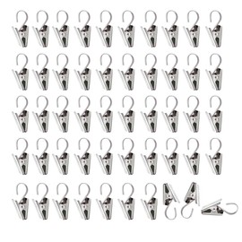 Niaciswe Curtains Metal Clips Pack of 50 Small Curtain Clips Hooks Curtain Clips Clips with Hooks Metal Clips Multi-Purpose Curtain Clips Silver Curtain Clip Curtain Clips