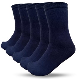 bisoo Children's Socks Set of 5 Pairs for Children Boys and Girls – Ideal for School and School Uniform – Oeko-Tex Cotton – Choose Your Size and Colour, navy