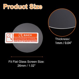 HARFINGTON 5pcs Watch Glass Screen Protectors 26mm 9H High-Alumina Tempered Glass Anti-Scratch Waterproof HD Round Smart Watch Dial Crystal Face Protective Film