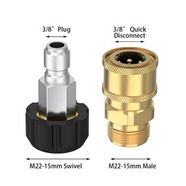 QOOWFEANIG Pressure Washer Quick Connect Kit - 1/4 Inch Quick Release Adapter Set, M22-14 Conversion Connector for High-Pressure Washer Tools & Accessories