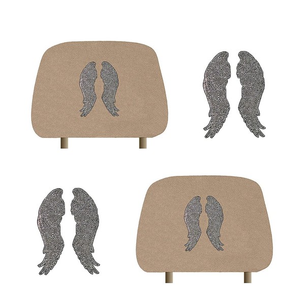 ALLBrand Universal Fit Car Truck Crystal Bling Rhinestone Studded Beige