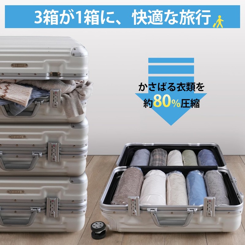Hoxhyon Compression Bags, Travel Clothing Compression Bags, 12 Pieces, Approximately