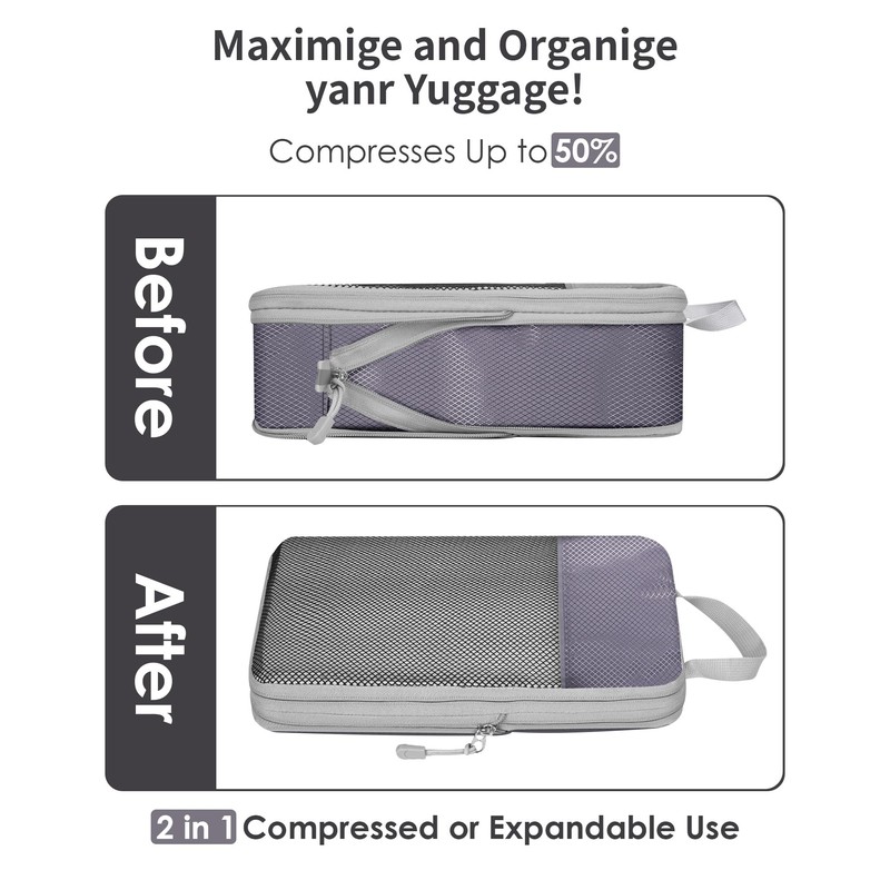 NMNGB Compression Packing Cubes for Carry on Suitcase, 6 Set