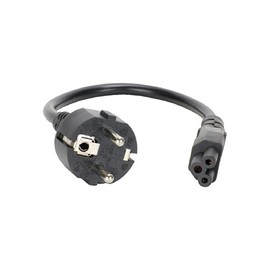 shortix Short Power Cable/Power Cable (CEE 7/4 Plug to Clover Leaf Socket IEC 320-C5). 30 cm