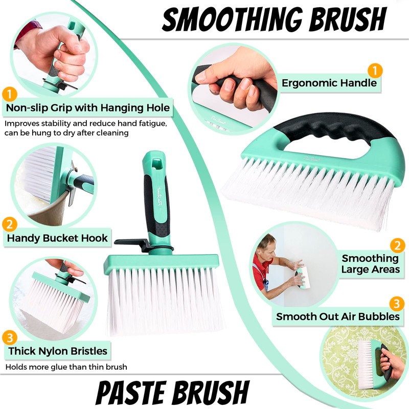 PinStone 15pcs Wallpaper Tools Kit, Flat & Corner Seam Roller,