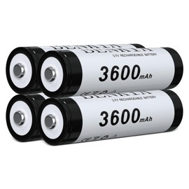 18650 Rechargeable Battery 3600mAh Large Capacity 3.7Volt Li-ion Batteries Button Top 4 Pack for Flashlight Headlamp