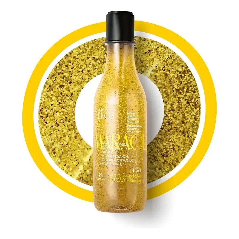 Jabón Líquido Corporal Exfoliante Natura Ekos Maracuyá De 185 Ml
