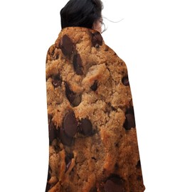 PHQMPSGYOK Cookie Blanket Funny Soft Giant Food Blankets Cookie Blanket Adult Size Flannel Gift for Teens Boys and Girls 71 Inches Suitable for Sofa Outdoor Living Room Indoor Bedroom