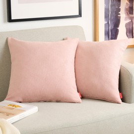 Blumtal Chenille Cushion Cover - Cuddly Sofa Cushion with Hidden Zip - Soft Decorative Cushion with Ökotex Standard - 45 x 45 cm - Set of 2 - Dusty Pink - Pink