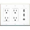 Coax 2 HDMI Wall Plate-2 Outlet White