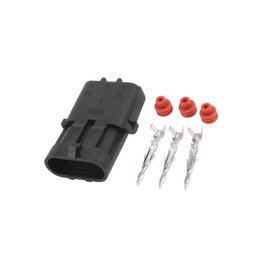 Partuto 3 Pin Car Electrical Wire Connector Plug Kits, 2.5mm Series Car RV Truck Male Cable Terminal Housing Black, 1 Set Replacement