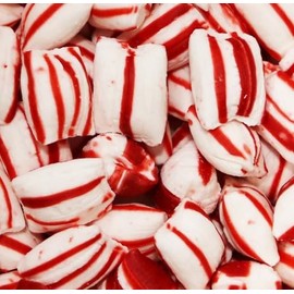 SweetGourmet Striped Peppermint Puffs Mints - Unwrapped Candies, Red and White, Bulk Pack | 2 Pounds
