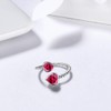 Aurora Tears Birthstone Adjustable Rings 925 Sterling Silver Birthstone Open