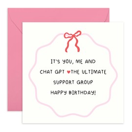 AI-Themed Birthday Card – “You, Me & Chat GPT” – Gifts for AI Lovers, Tech Enthusiasts, Friends, Colleagues, Coworker, Virtual Assistants, Online Workers - Geeky Friendship Card – Comes with Stickers