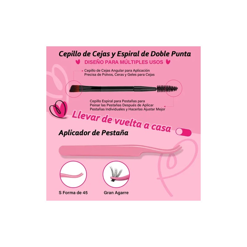 Kit De Extensiones Pestañas Pro 30d 40d 9-16mm 280pcs