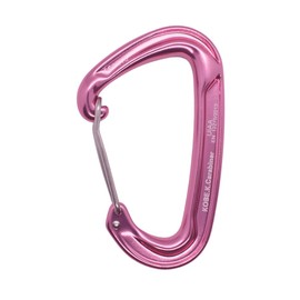 Carabiner Specialty Store Kobe Keru 22 kN International Mountain Federation (UIAA) Standard CE, EN Certified, Breaking Strength, Approx. 466.3 lbs (2,200 kg), Domestic Tested, Aluminum Material, Weight: 1.2 oz (35 g), Wire Gate, 1 Pack (Pink that Looks L