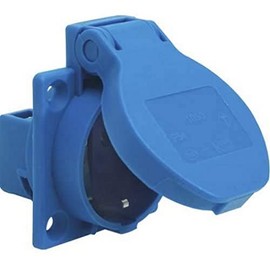 SIROX® Protective contact built-in sockets IP 54 blue cable feed rear, colour blue