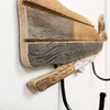 YUMBOR Rustic Wooden Nautical Hanging Whale Wall Hook, Distressed Storage