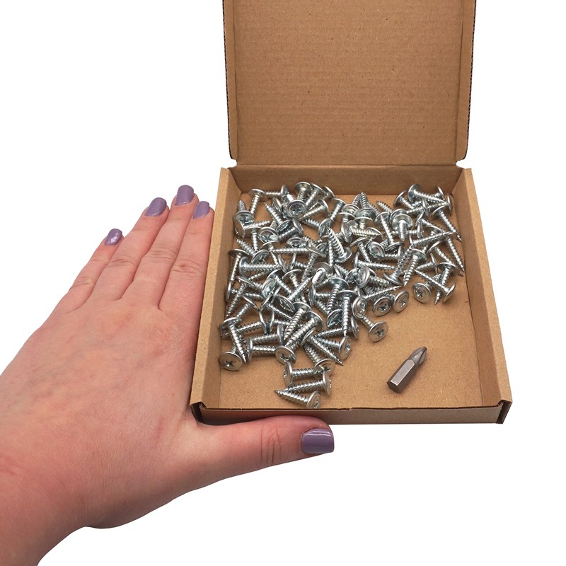 (Pack of 100) Zinc Plated Steel 4.2 x 19mm Wood