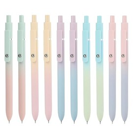 Ddaowanx Bolgrafos de Gel, 10 Piezas 0.7mm Bolgrafos de Tinta Negra de Secado Rpido de Punta Fina con Escritura Suave, Lindos Artculos de Oficina y...