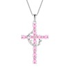 Vinoya Crown Cross Necklace for Women 925 Sterling Silver Pear