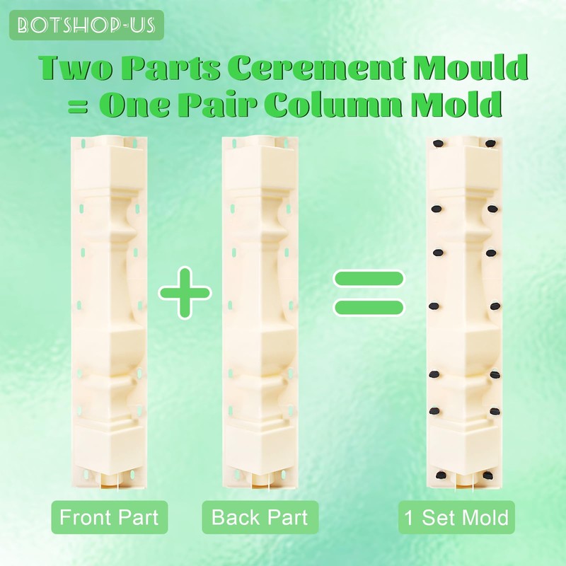 Gdrasuya10 Cement Roman Balustrades Molds 27.6" Concrete Roman Molds Plastic