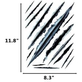 3D Scratch Car Stickers, Simulation Stereoscopic Fake Gun Automotive Tattoo Decorations Accessories, Scratch Waterproof Car Decals, Bumper Stickers