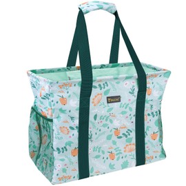 BALEINE Extra Large Utility Tote Bag with Wire Frame for Storage (Spring Stroll, 16.5''x14''x10'')