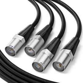 Tisino Shielded RJ45 CAT5e Stage Ethernet Connector Cable, 2 Pack/1.6 FT