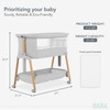 Evolur Lullaby Bedside Bassinet with Wheels, Seven Adjustable Heights, Breathable